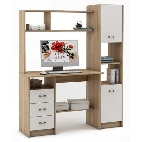 Комп&rsquo;ютерний стіл з надбудовою LOFTHUB K-0013 130&times;50&times;160 см 3455 фото