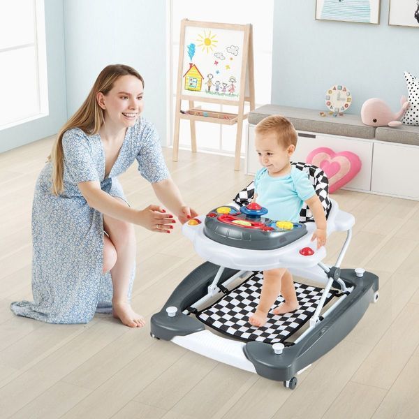 Детские ходунки с игровой панелью Costway, серый COSTWAY-KIDS-0012 фото