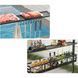 Альтанка для гриля CostWay 242&times;153&times;250 см, двоярусний дах і полиці, сіра COSTWAY-00087 фото 5