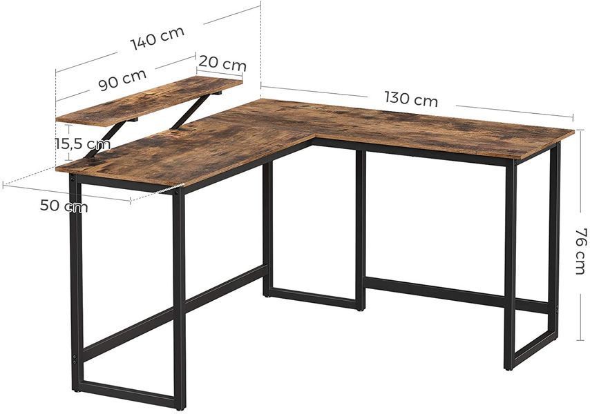 Комп&rsquo;ютерний стіл у стилі loft LOFTHUB 140&times;50&times;76 см чорний 79612211 фото