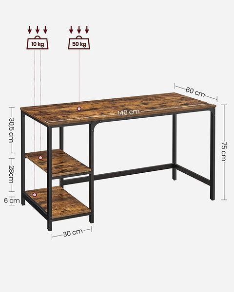 Комп&rsquo;ютерний стіл у стилі loft LOFTHUB 140&times;60&times;75 см чорний 79612212 фото
