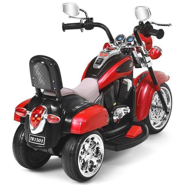 Дитячий електромотоцикл-трайк Costway cruiser-style, червоно-чорний COSTWAY-KIDS-0065 фото