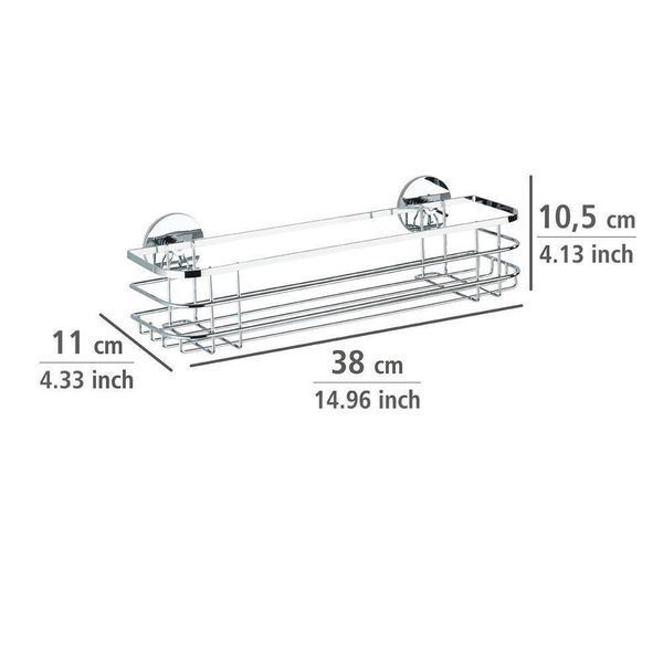Настенная полка Turbo-Loc Maxi WENKO MAXI Turbo-Loc, 38&times;10,5&times;11 см, серебристый 33959 фото