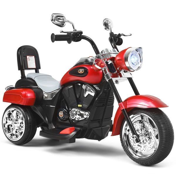 Дитячий електромотоцикл-трайк Costway cruiser-style, червоно-чорний COSTWAY-KIDS-0065 фото