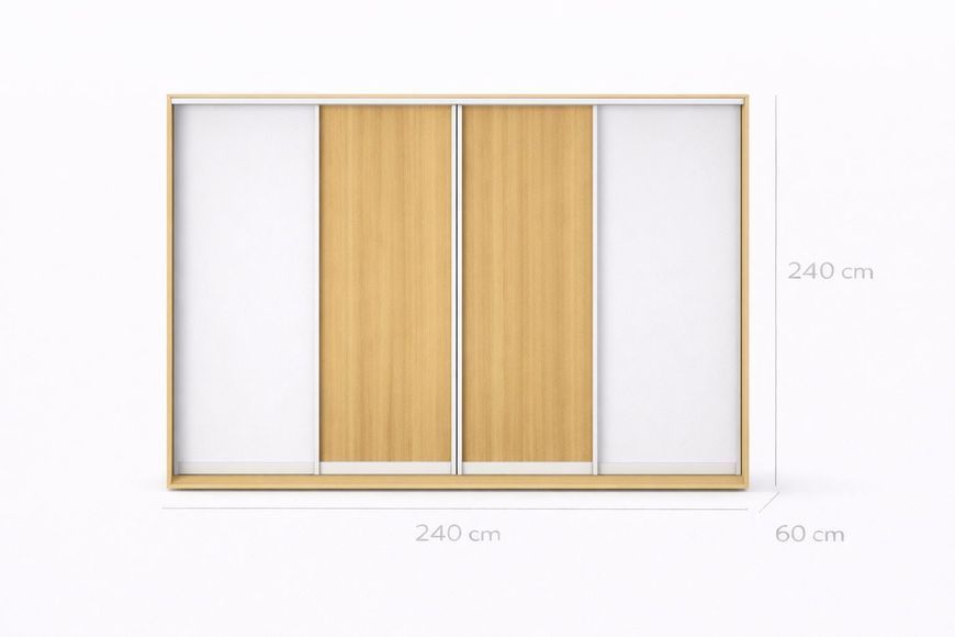 Шафа-купе 4-дверна LOFTHUB 240&times;60&times;240 см білий / дуб сонома LH-033 фото