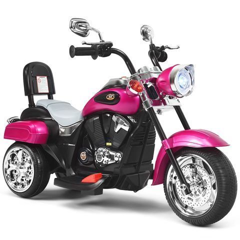 Дитячий електромотоцикл-трайк Costway cruiser-style, яскраво-рожевий COSTWAY-KIDS-0074 фото