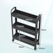Узкая 3-ярусная кухонная тележка Costway на колесах с LED-подсветкой и полками-лотками, 18,5&times;54&times;76 см, черный COSTWAY-HOME-00349 фото 2