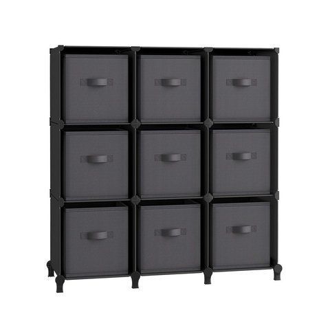 Модульный органайзер SONGMICS 94&times;31,5&times;95,5 см с 9 выдвижными корзинами, чёрный LPC092B01 фото