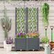 Двойное кашпо с двухсекционной шпалерой CostWay 80&times;40&times;140 см, цвет серый COSTWAY-00479 фото 3