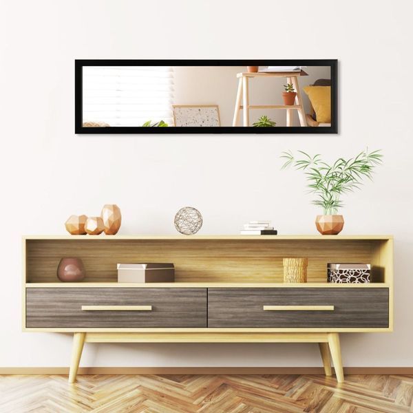 Зеркальный шкафчик-органайзер Costway с дверцей, 33&times;119 см, черный COSTWAY-HOME-00602 фото