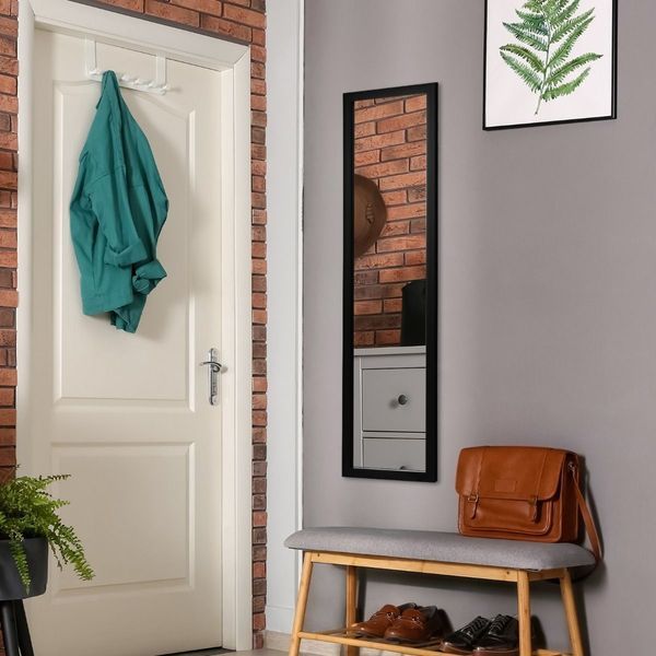Зеркальный шкафчик-органайзер Costway с дверцей, 33&times;119 см, черный COSTWAY-HOME-00602 фото