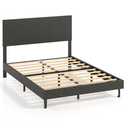 Низьке ліжко-платформа Costway, 146&times;207,5&times;16 см, колір сірий COSTWAY-HOME-00103 фото
