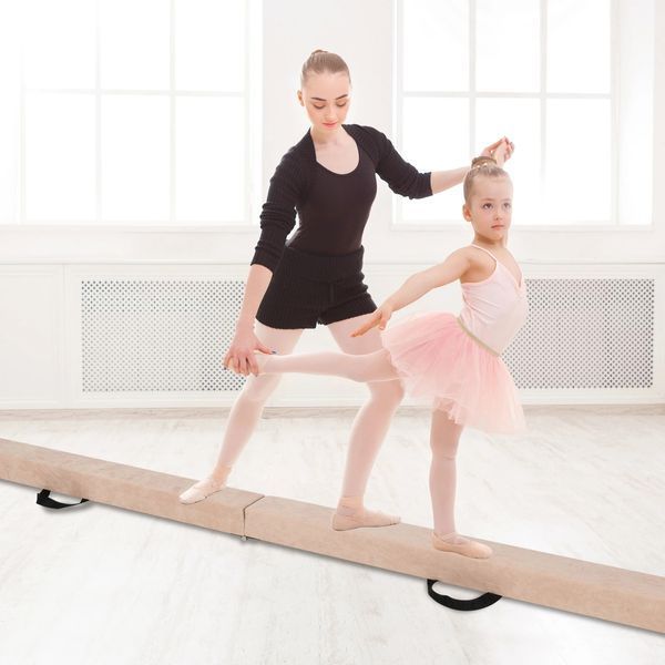 Детское гимнастическое балансировочное бревно, бежевый COSTWAY-KIDS-0684 фото