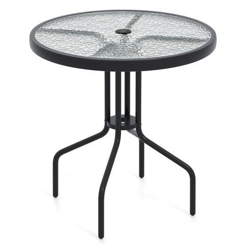 Круглий садовий стіл CostWay 70&times;70&times;71 см, чорний COSTWAY-01271 фото