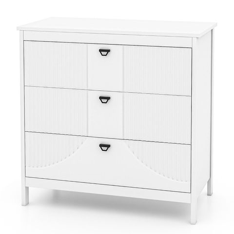 Комод з 3 шухлядами, 80&times;40&times;79 см, білий COSTWAY-HOME-00105 фото