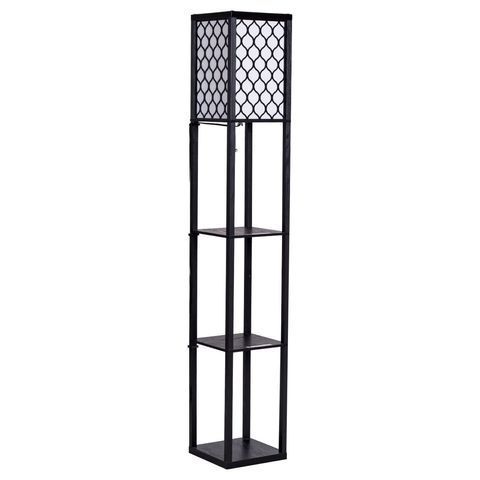 Вузький кутовий металевий стелаж 26,7&times;26,7&times;160 см, чорний COSTWAY-HOME-00107 фото
