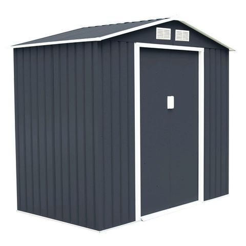 Компактний металевий садовий сарай CostWay 213&times;127&times;185 см з одностулковими дверима, темно-сірий COSTWAY-00968 фото