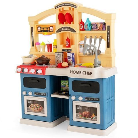 Дитяча ігрова кухня Costway, синя COSTWAY-KIDS-0240 фото
