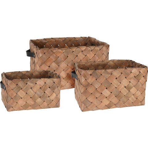 Набор плетёных корзин Home Styling Collection, коричневый 84432 фото
