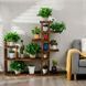 Широкая этажерка для кашпо CostWay 25&times;120&times;120 см, цвет оттенки коричневого COSTWAY-00714 фото 2