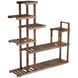 Широкая этажерка для кашпо CostWay 25&times;120&times;120 см, цвет оттенки коричневого COSTWAY-00714 фото 1