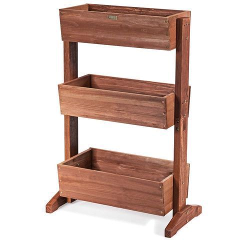 Трехъярусная вертикальная грядка CostWay 38&times;71&times;105 см, цвет коричневый COSTWAY-00680 фото