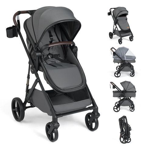 Дитяча прогулянкова коляска Costway, сірий COSTWAY-KIDS-0902 фото