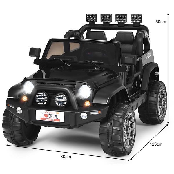 Дитячий електромобіль Costway позашляховик Jeep, чорний COSTWAY-KIDS-0646 фото