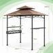 Альтанка для гриля CostWay 242&times;153&times;250 см, двоярусний дах, коричнева COSTWAY-00059 фото 2