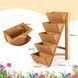Четырехъярусная каскадная клумба-стойка для цветов, трав и зелени CostWay, 53,5&times;30&times;74,5 см, цвет оранжевый COSTWAY-00800 фото 2
