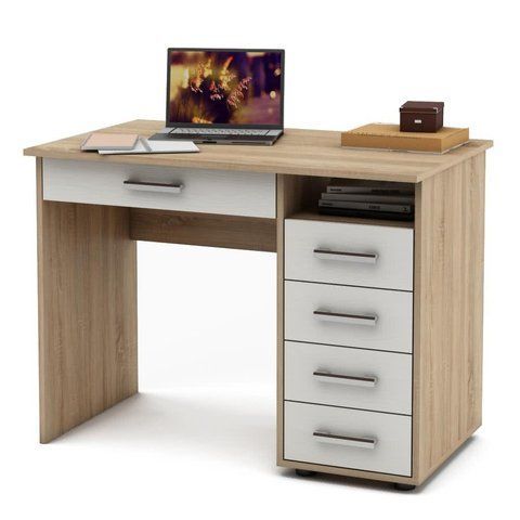Комп&rsquo;ютерний стіл з тумбою LOFTHUB 100&times;60&times;75 см білий / дуб сонома 80289296 фото