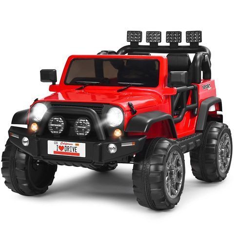 Дитячий електромобіль Costway позашляховик Jeep, червоний COSTWAY-KIDS-0649 фото