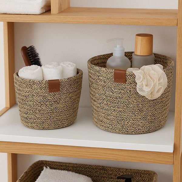 Набор из 2 круглых корзин из шнура Home Styling Collection, &Oslash;20,5&times;15 см, коричневого цвета 89843 фото