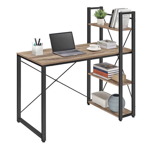 Комп&rsquo;ютерний стіл у стилі loft LOFTHUB 120&times;60&times;120 см чорний / бежевий 79612206 фото