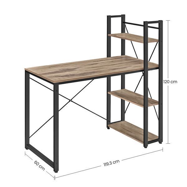 Комп&rsquo;ютерний стіл у стилі loft LOFTHUB 120&times;60&times;120 см чорний / бежевий 79612206 фото