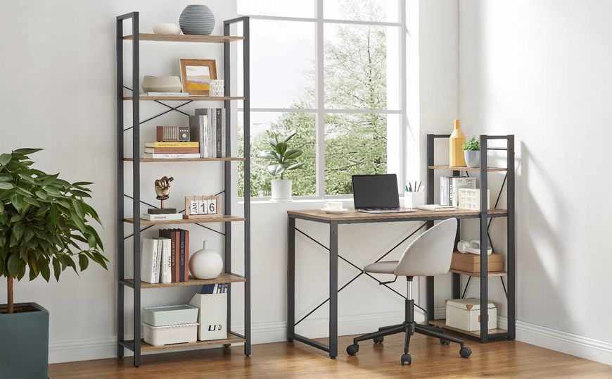 Комп&rsquo;ютерний стіл у стилі loft LOFTHUB 120&times;60&times;120 см чорний / бежевий 79612206 фото