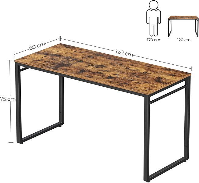 Комп&rsquo;ютерний стіл у стилі loft LOFTHUB 120&times;60&times;75 см чорний 79612208 фото
