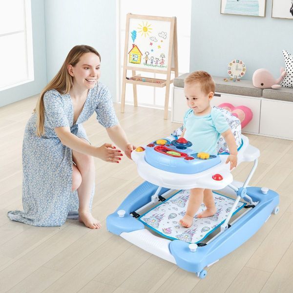 Детские ходунки с игровой панелью Costway, синий COSTWAY-KIDS-0010 фото